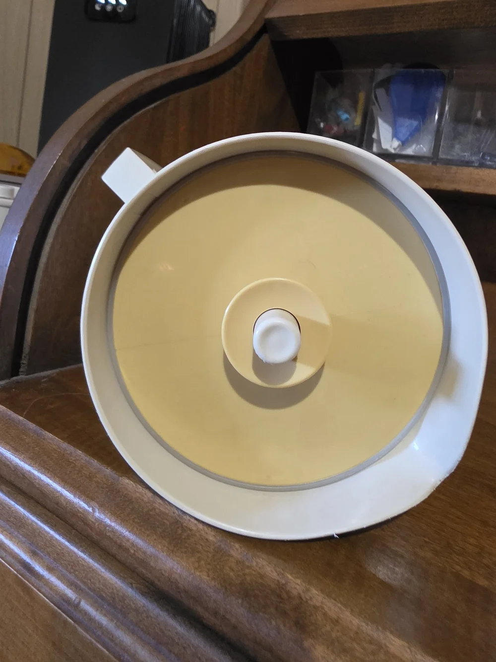 Vintage Tupperware Cream Pitcher with Floral Design